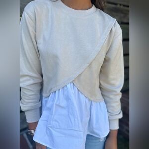 Elegant Cream and White Layered Women's Top